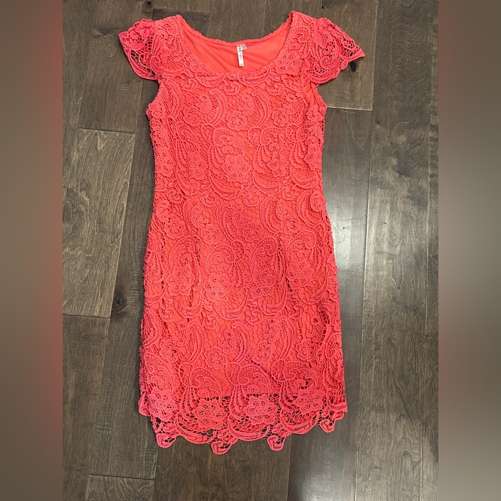 Coral Lace Dress